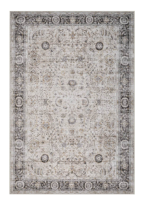 Decorative rug with intricate patterns on a white background