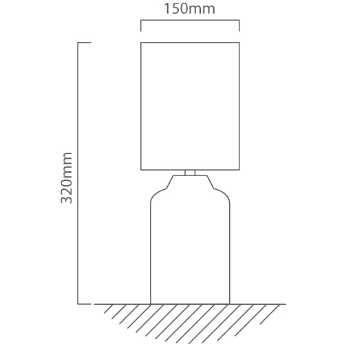 Technical drawing of a rectangular object with dimensions labeled