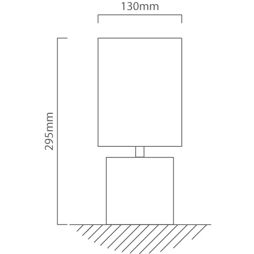 Technical drawing of a rectangular object with dimensions labeled