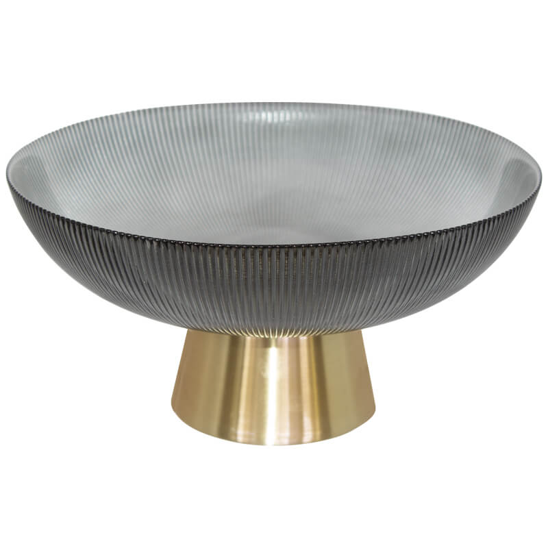 Grey Gold Footed Bowl