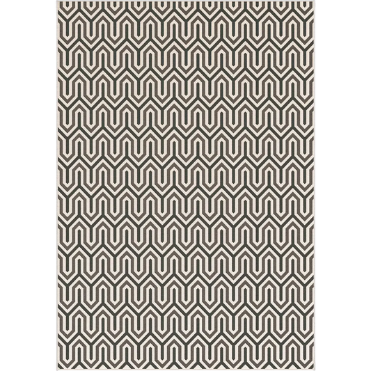 Rug with geometric pattern on a plain background